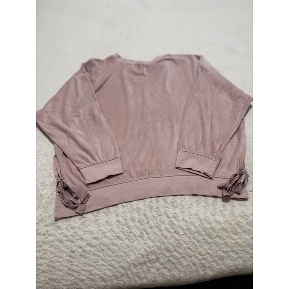 ana a new approach Tops - ana a new approach womens dusty rose velour tie side sweatshirt top xl